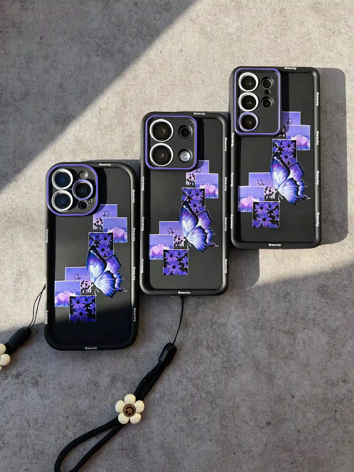 قاب سولید یووی purple butterfly آیفون