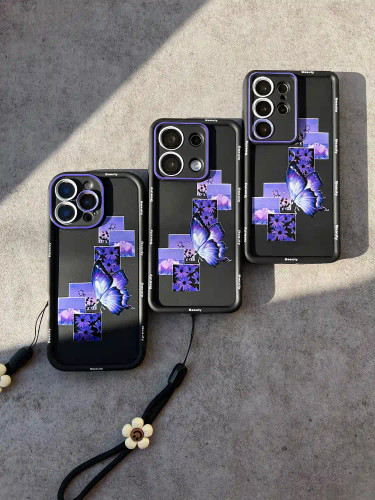 قاب سولید یووی purple butterfly آیفون