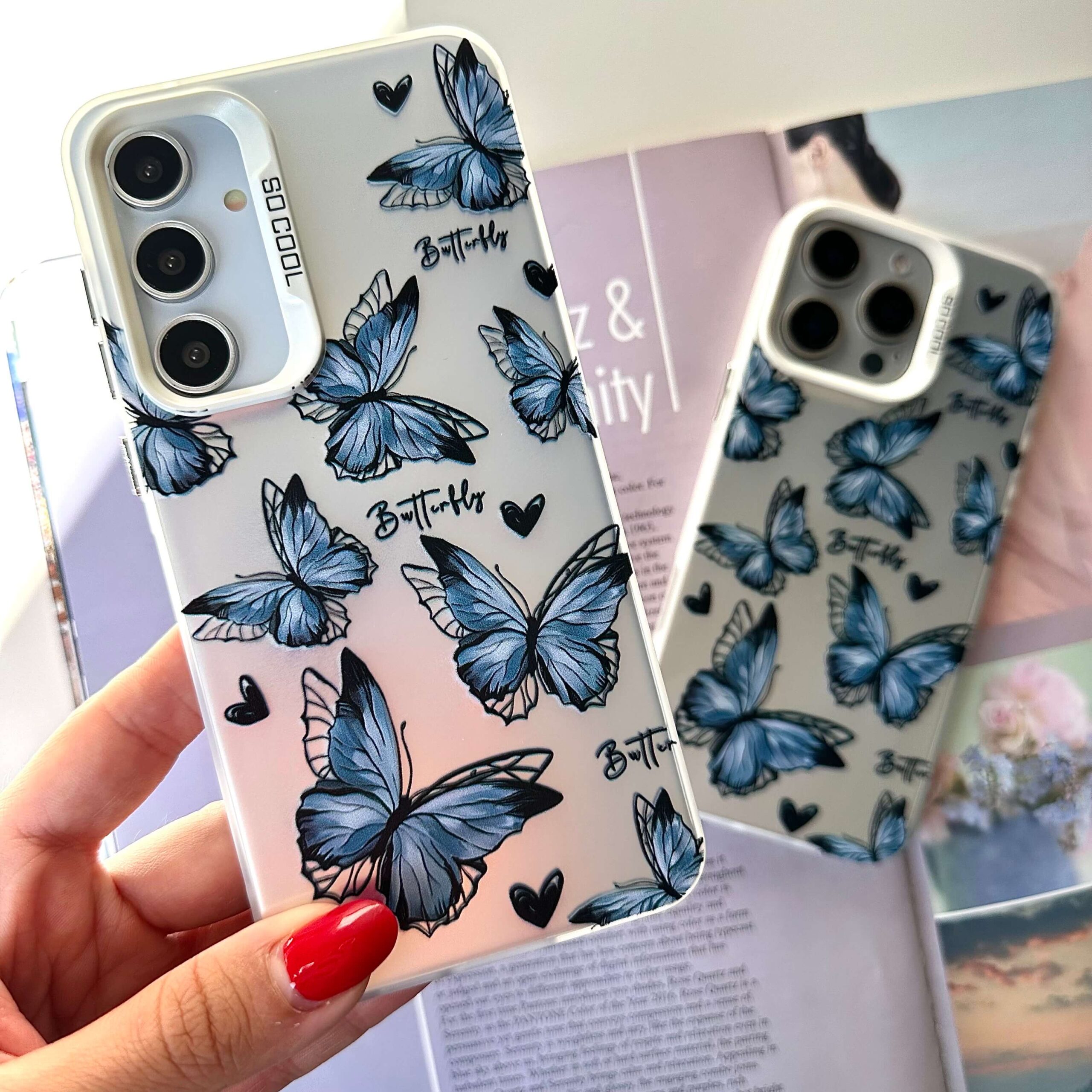 قاب پروانه Blue Charm آیفون و سامسونگ و شیائومی