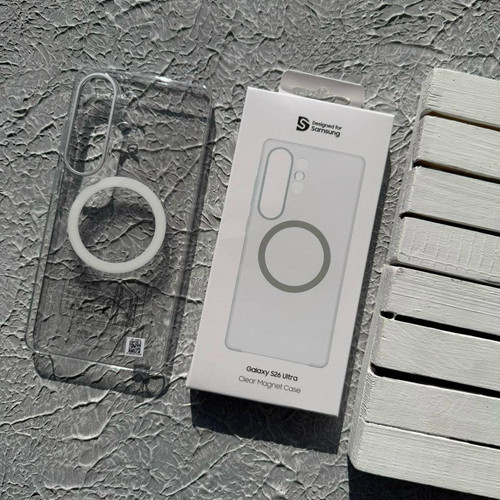قاب پشت بی رنگ ، شفاف با مگ سیف Clear Magnet Case Samsung