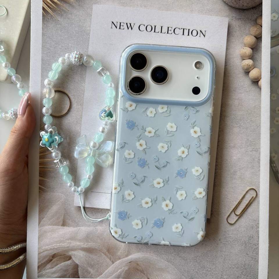 قاب گل آبی آیفون