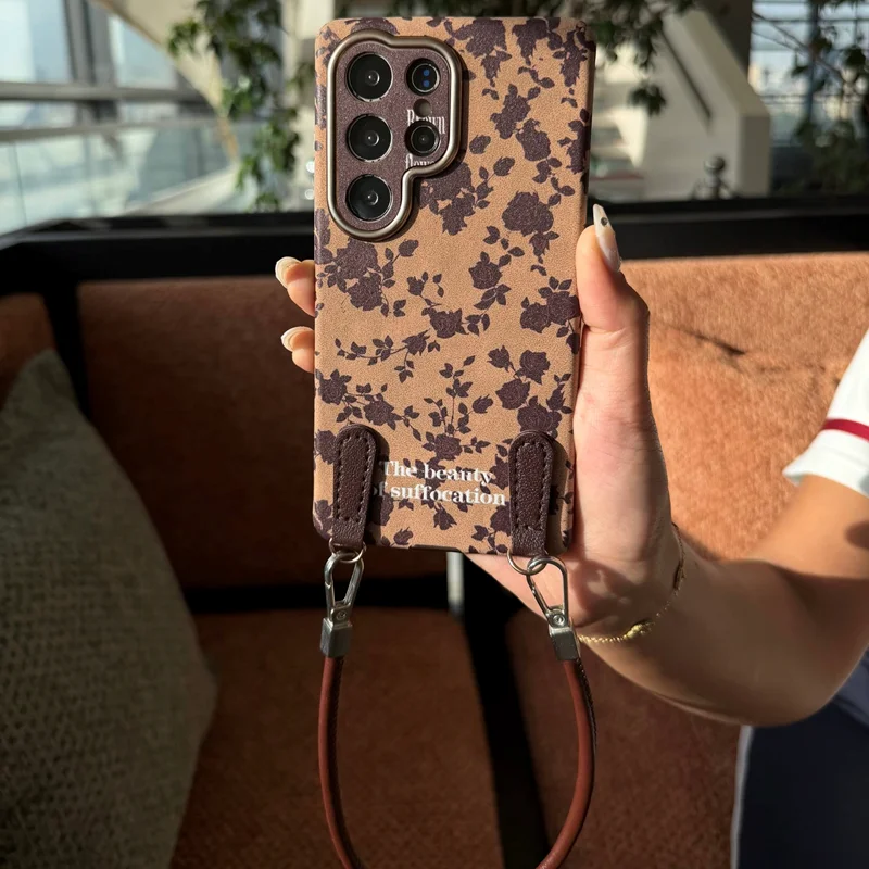 قاب brown flowers بنددار سامسونگ